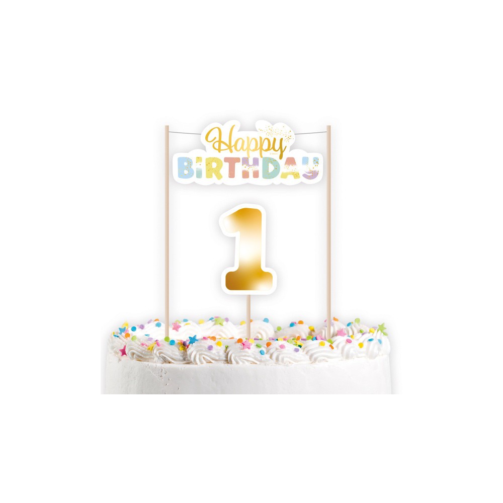 Happy Birthday Rainbow First Birthday Cake Decoration