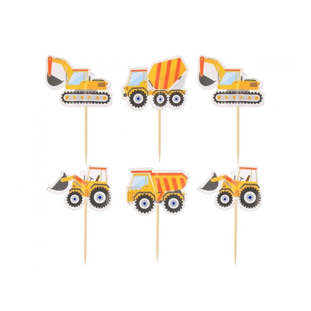 Construction Building Blocks decorative stick set of 6