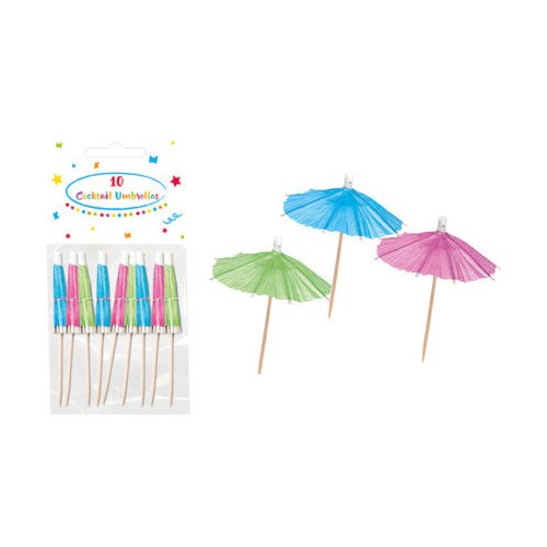 Colour Umbrella Cocktail Stirrers Pack of 10