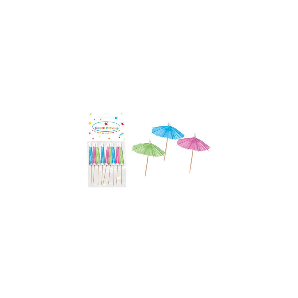 Colour Umbrella Cocktail Stirrers Pack of 10