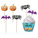 Halloween Boo decorative stick and muffin decoration 6 pcs