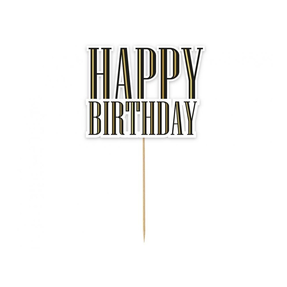 Happy Birthday Black Happy Birthday cake decoration 13 cm