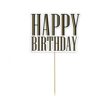 Happy Birthday Black Happy Birthday cake decoration 13 cm