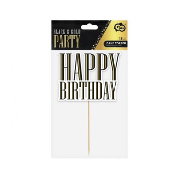 Happy Birthday Black Happy Birthday cake decoration 13 cm
