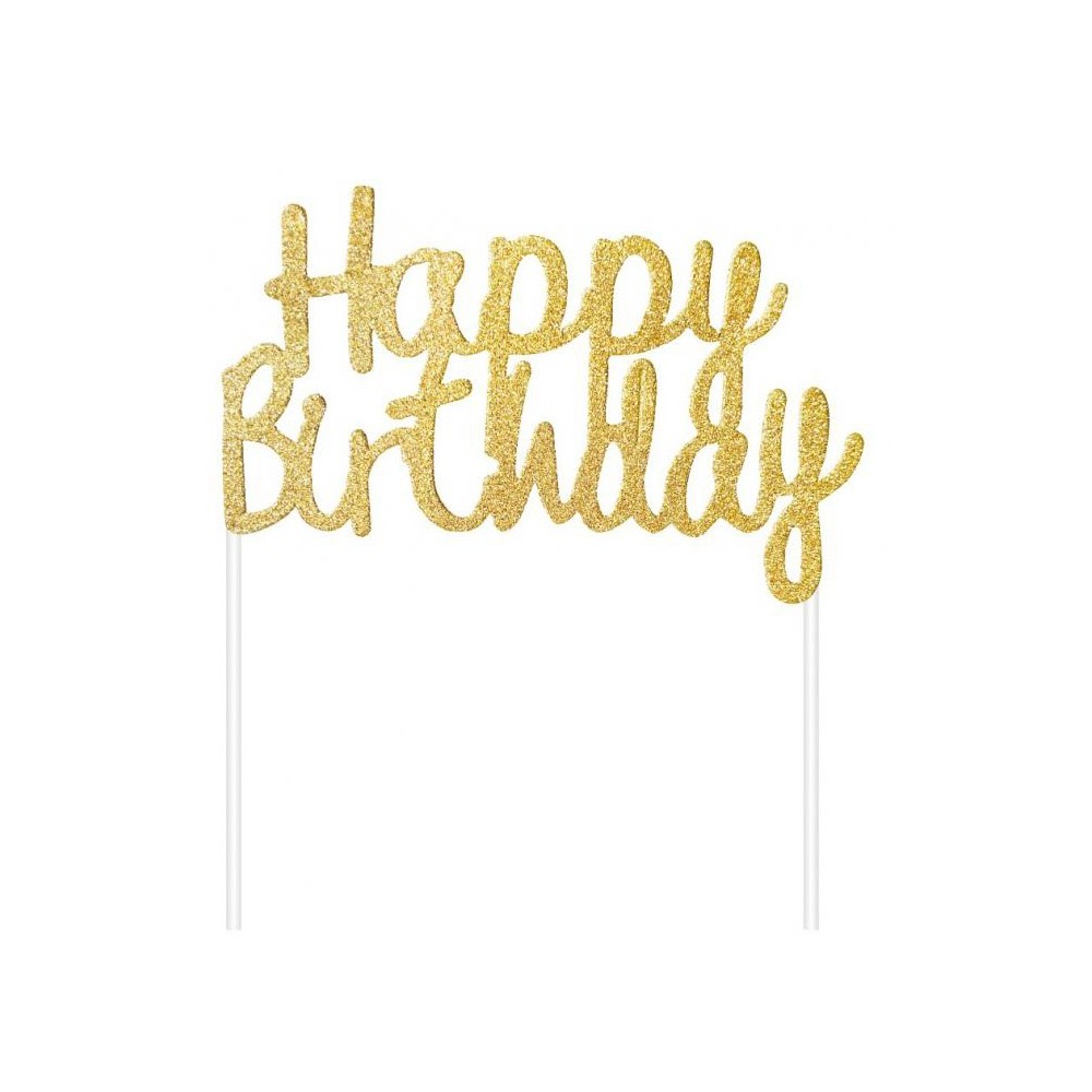 Happy Birthday Gold Happy Birthday cake decoration