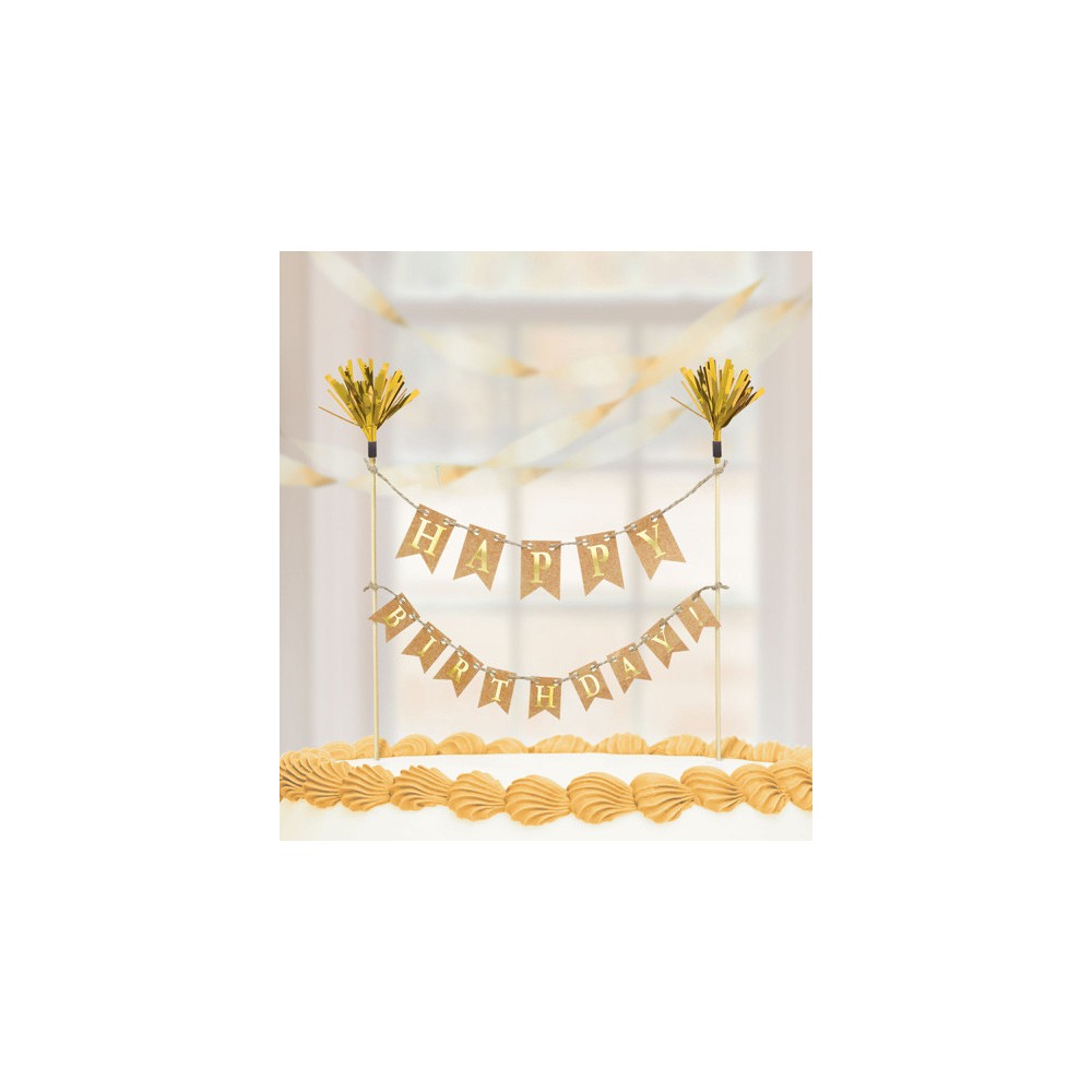 Happy Birthday Happy Birthday Gold Cake Decoration