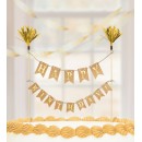 Happy Birthday Happy Birthday Gold Cake Decoration