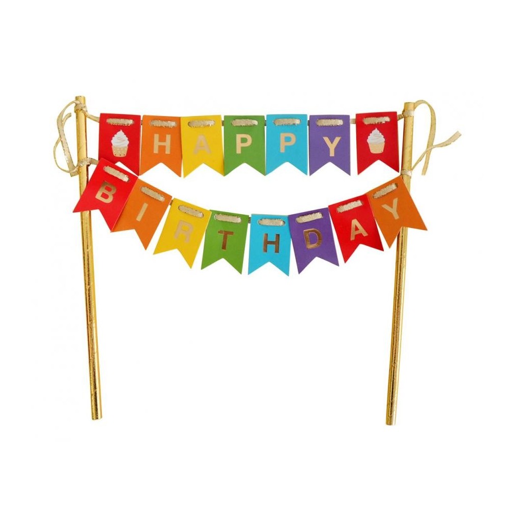 Happy Birthday Rainbow Happy Birthday cake decoration