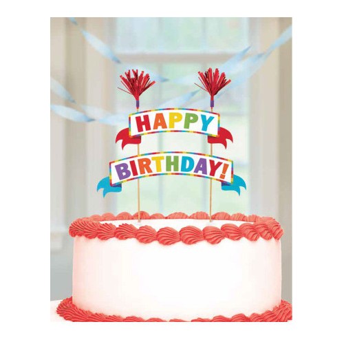 Happy Birthday Happy Birthday Rainbow Cake Decoration