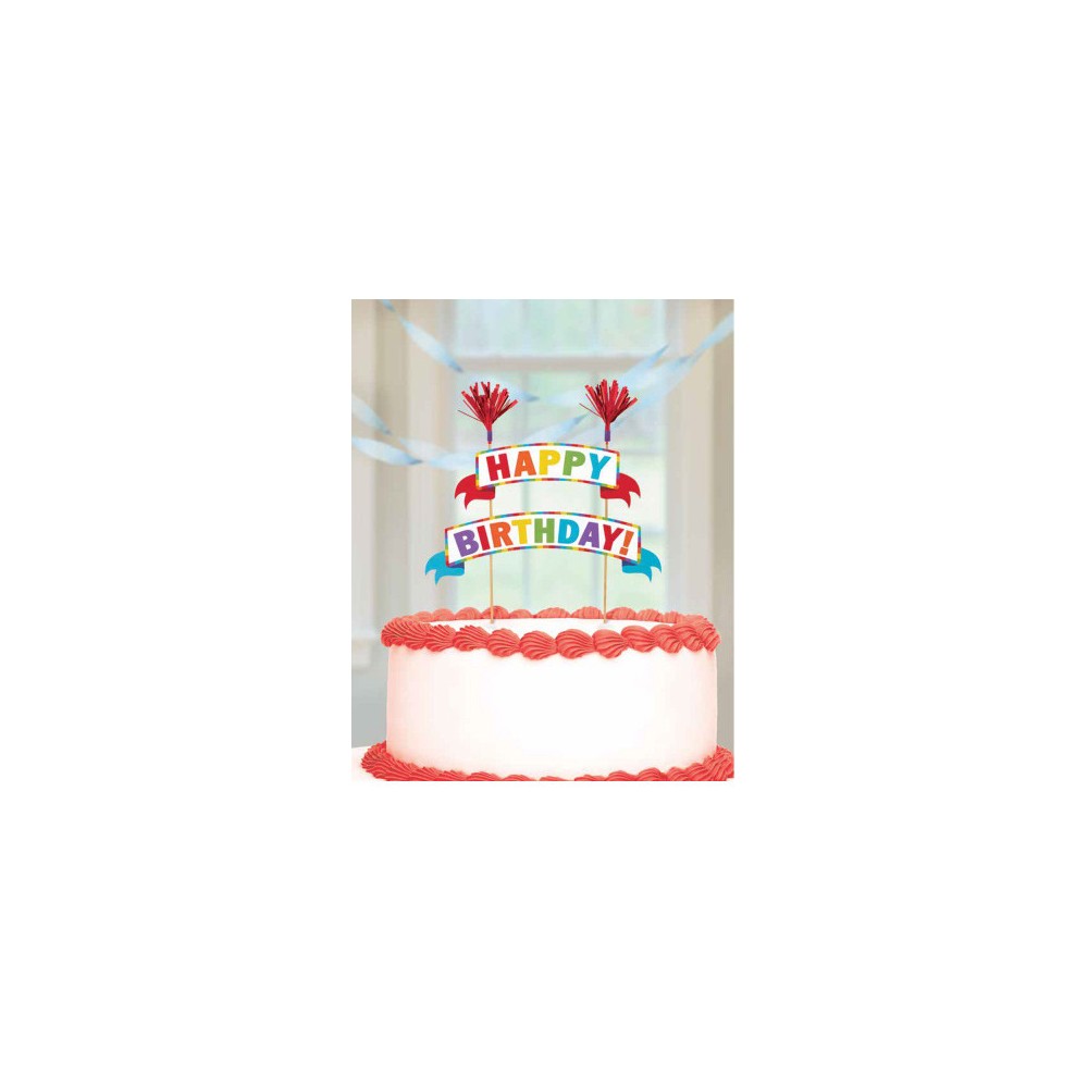 Happy Birthday Happy Birthday Rainbow Cake Decoration