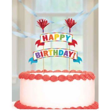 Happy Birthday Happy Birthday Rainbow Cake Decoration