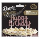 Happy Birthday Rose Gold Happy Birthday cake decoration