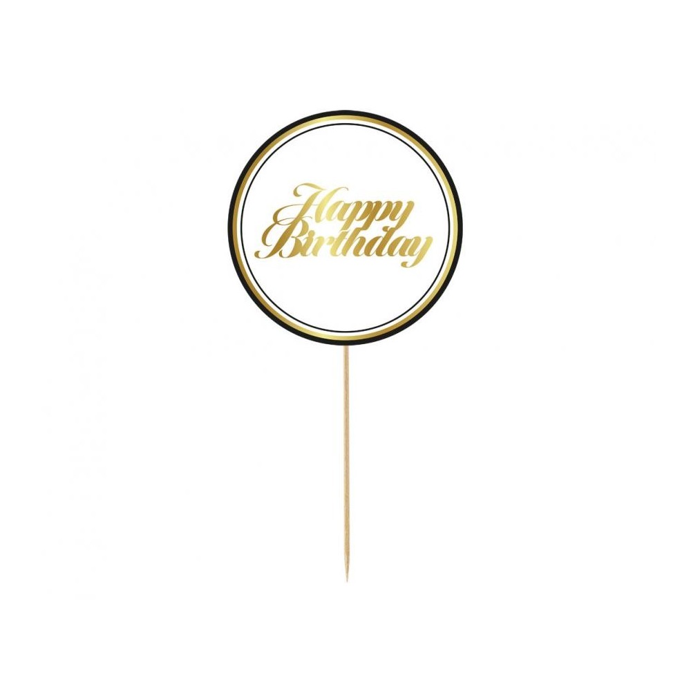 Happy Birthday White Happy Birthday cake decoration 10 cm