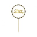 Happy Birthday White Happy Birthday cake decoration 10 cm