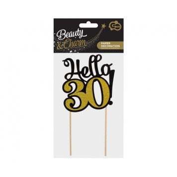 Happy Birthday B&C Hello 30 Cake Topper 19 cm