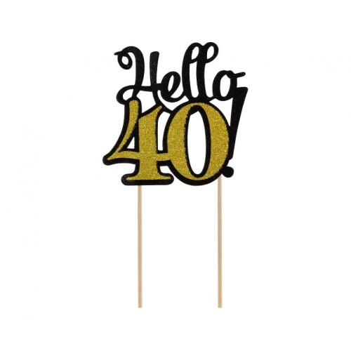 Happy Birthday B&C Hello 40 cake decoration 19 cm