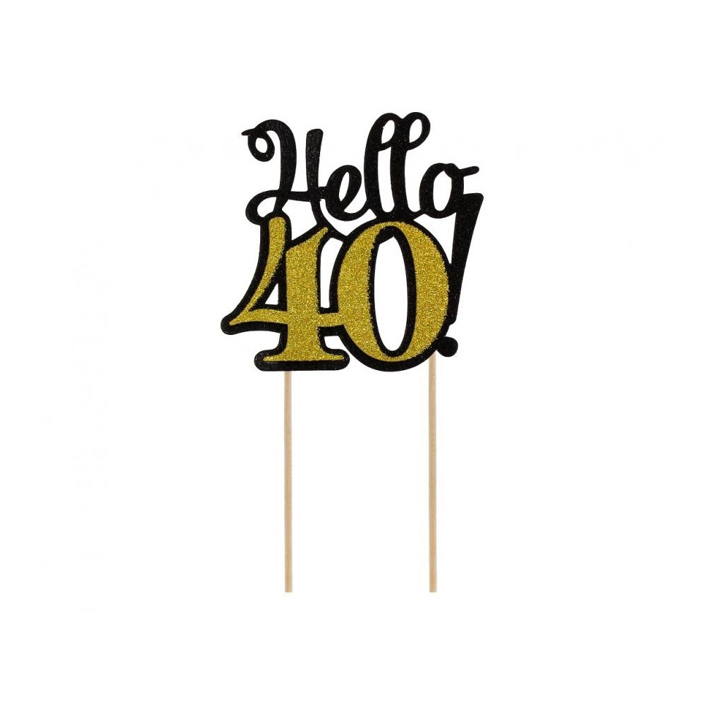 Happy Birthday B&C Hello 40 cake decoration 19 cm