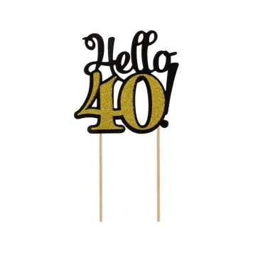 Happy Birthday B&C Hello 40 cake decoration 19 cm