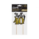 Happy Birthday B&C Hello 40 cake decoration 19 cm