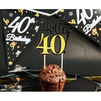 Happy Birthday B&C Hello 40 cake decoration 19 cm