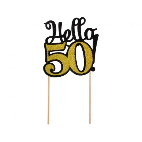 Happy Birthday B&C Hello 50 Cake Decoration 19 cm