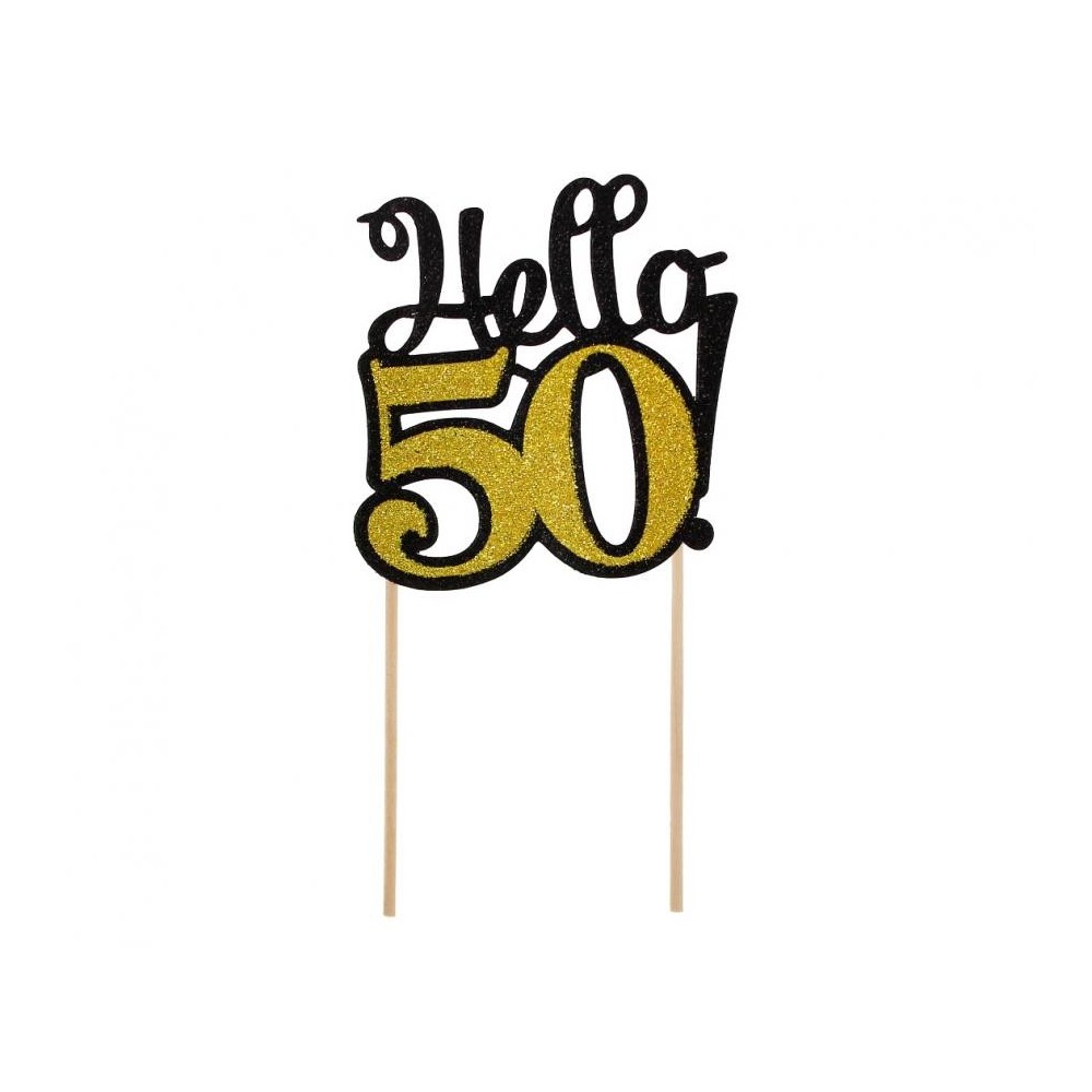 Happy Birthday B&C Hello 50 Cake Decoration 19 cm