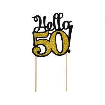 Happy Birthday B&C Hello 50 Cake Decoration 19 cm