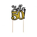 Happy Birthday B&C Hello 50 Cake Decoration 19 cm
