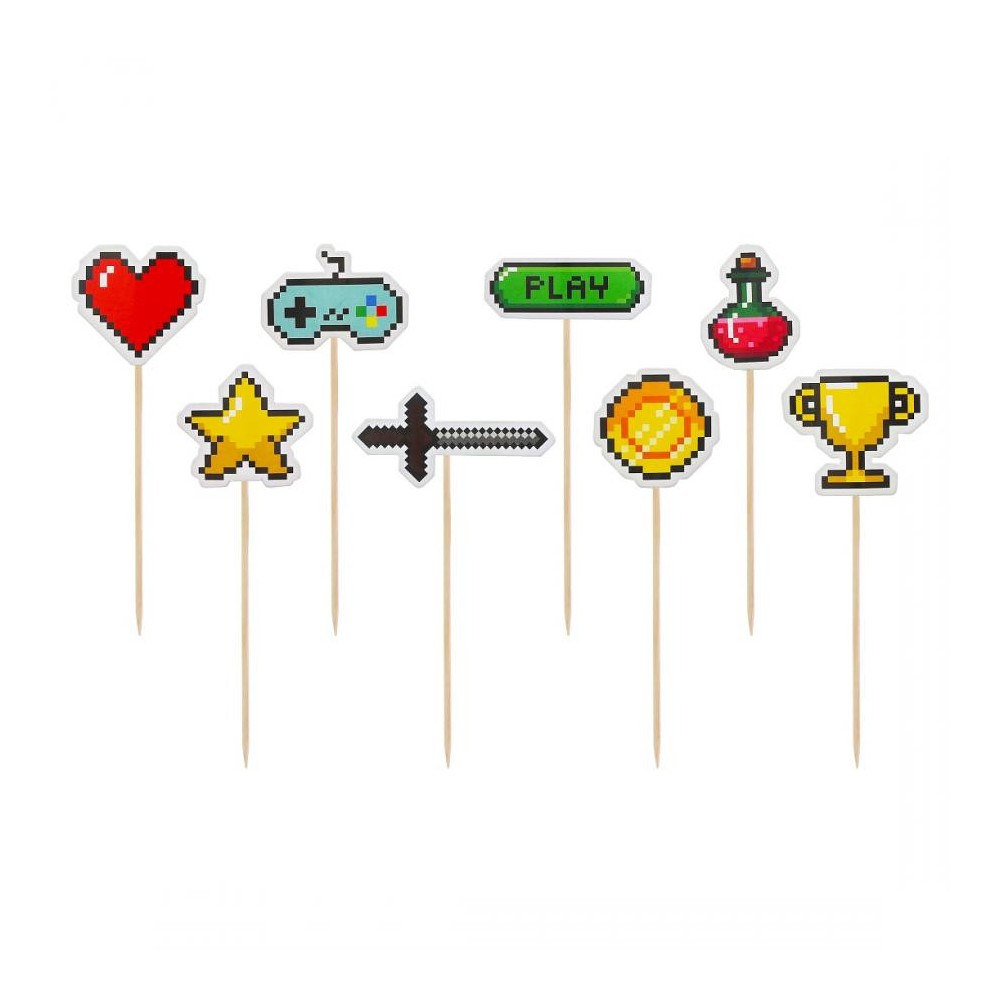 Gamer Game On Decorative Game Sticks 8 pcs