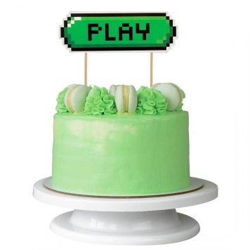 Gamer Game On Play Cake Decoration 15 cm