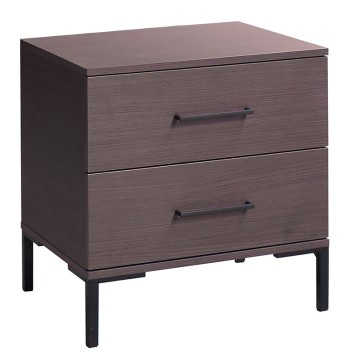 Table de chevet bois 2 tiroirs marron 55x44x57 cm
