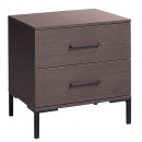 Table de chevet bois 2 tiroirs marron 55x44x57 cm
