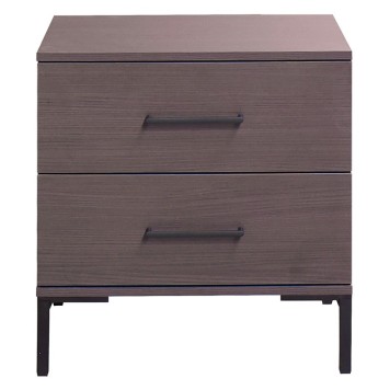 Table de chevet bois 2 tiroirs marron 55x44x57 cm
