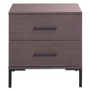 Table de chevet bois 2 tiroirs marron 55x44x57 cm
