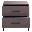 Table de chevet bois 2 tiroirs marron 55x44x57 cm
