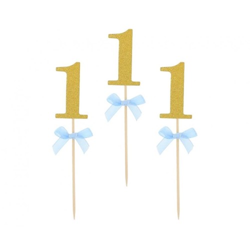 Happy Birthday Blue 1st Birthday Decor Stick 10 pieces