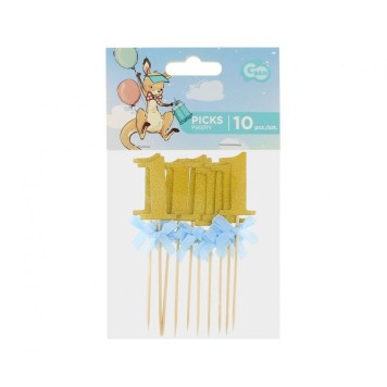 Happy Birthday Blue 1st Birthday Decor Stick 10 pieces