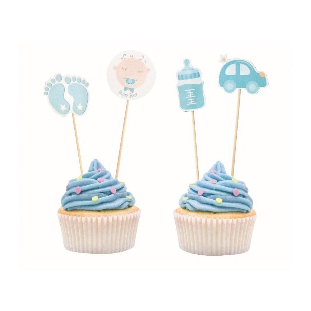 Happy Birthday Baby Boy Blue decorative sticks 12 pcs