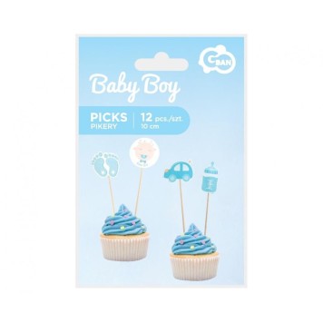 Happy Birthday Baby Boy Blue decorative sticks 12 pcs