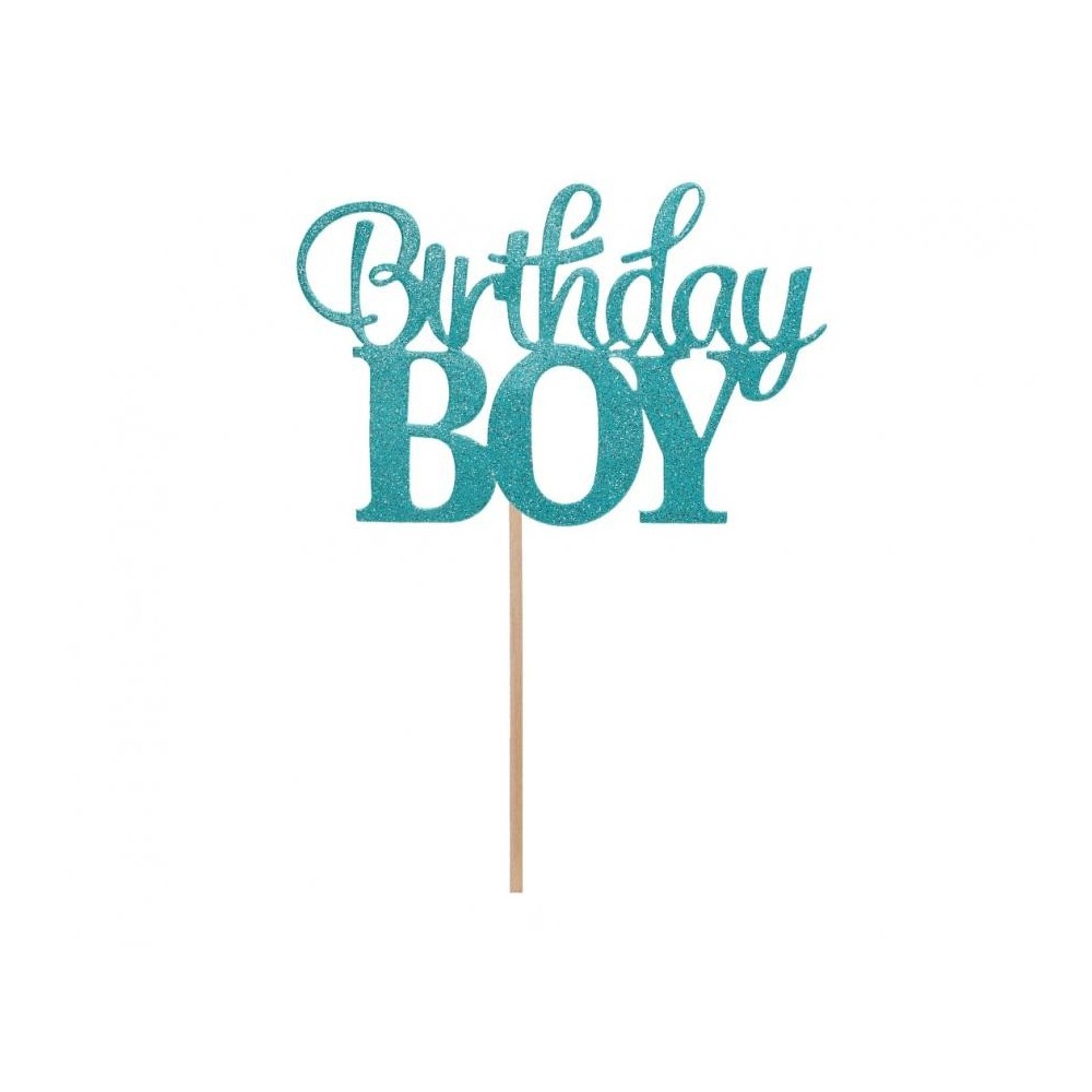Happy Birthday Boy Blue Birthday Cake Decoration 10 cm