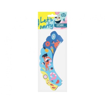 Summer Surfing  muffin decoration set of 6