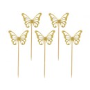 Butterfly Gold decorative stick 12 pcs
