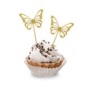 Butterfly Gold decorative stick 12 pcs