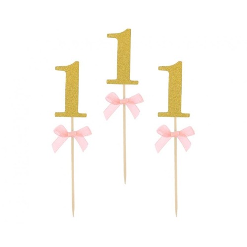 Happy Birthday Pink 1st Birthday Decorative Stick 10 pcs