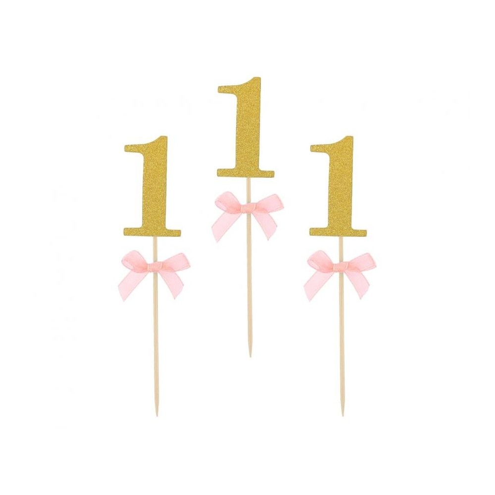 Happy Birthday Pink 1st Birthday Decorative Stick 10 pcs