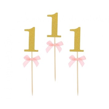Happy Birthday Pink 1st Birthday Decorative Stick 10 pcs