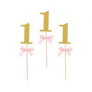 Happy Birthday Pink 1st Birthday Decorative Stick 10 pcs