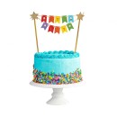 Happy Birthday Sto Lat Rainbow cake decoration