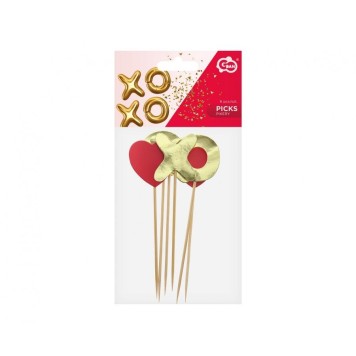Love XOXO Red XOXO decorative stick, pack of 6
