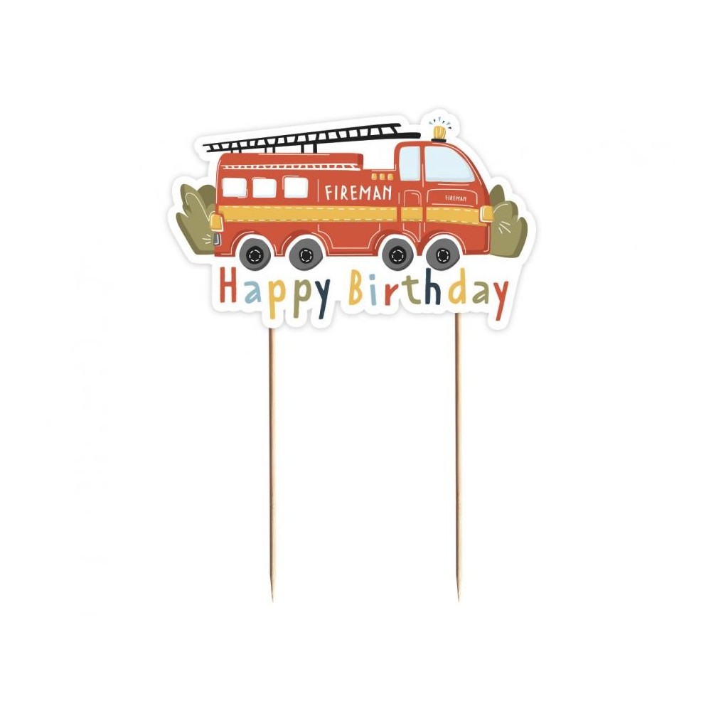 Fireman Fireman Happy Birthday cake decoration 13 cm